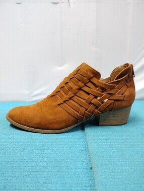 LC Lauren Conrad Tanzanite Faux Suede Strappy Ankle Boots - 9